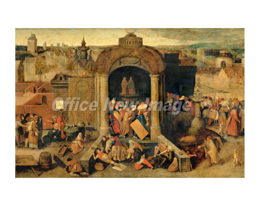 ピーテル・ブリューゲル 神殿から商人を追い払うキリスト