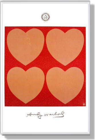 アンディ・ウォーホル *ピンク・ハートx4