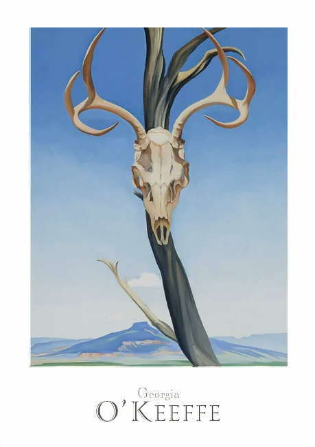 オキーフ　Deer's Skull with Pedernal [展示会ポスター]サイズ各種