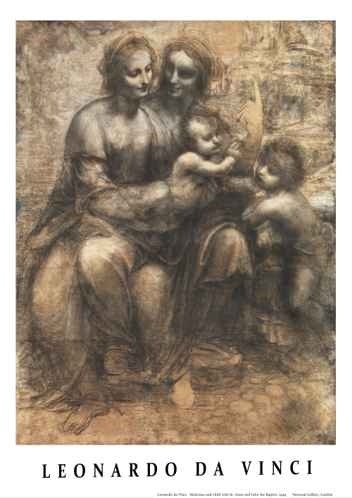レオナルド・ダ・ヴィンチ 　*聖母と幼児キリスト、聖アンナ、幼児聖ヨハネ, 1499