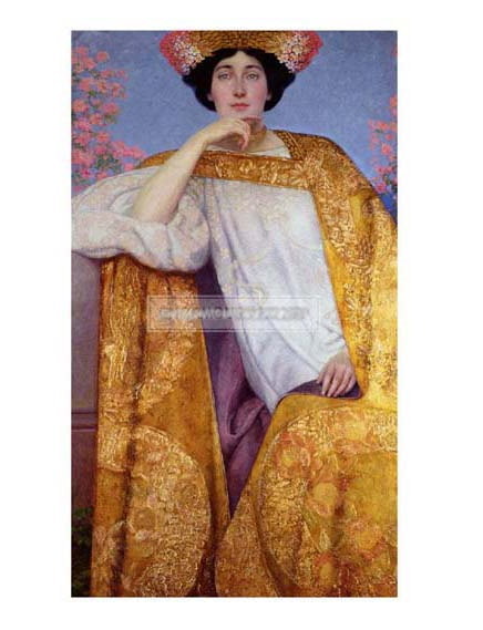クリムト　黄金のドレスをまとう女性の肖像