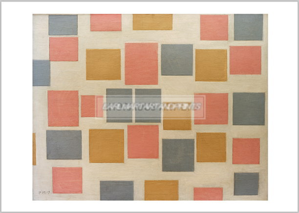 モンドリアン Compositie No. 3; Composition with coloured surfaces 3, 1917