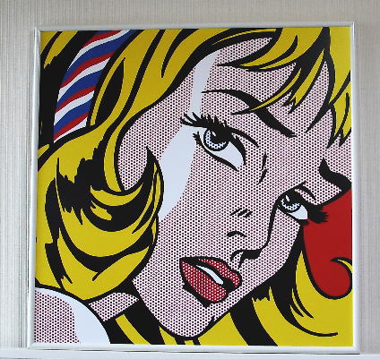 額装品/窓辺の少女1963年/ロイ リキテンスタイン/アートポスター 額装品/窓辺の少女1963年/ロイ リキテンスタイン/アートポスター