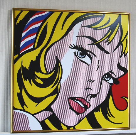 取引保証ロイ リキテンスタイン　鏡の中の少女　アメリカン ポップアート 展　額装 特大 ポスター　103.5cm×73.5cm その他