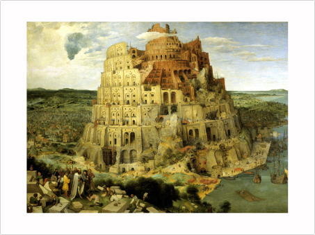 ブリューゲル　バベルの塔　フォトタイル　1563年と1568年の2枚セット