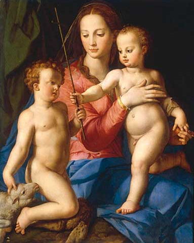 ブロンズィーノ 　聖母子と聖ヨハネ