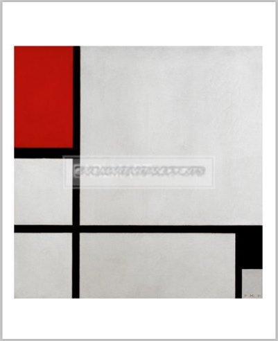 モンドリアン Composition with red and black (Composition no. 1), 1929