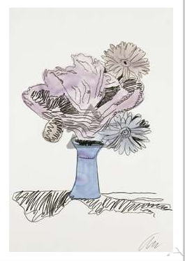 アンディ ウォーホル 花 ハンド カラー 1974 ディジー 青の花瓶